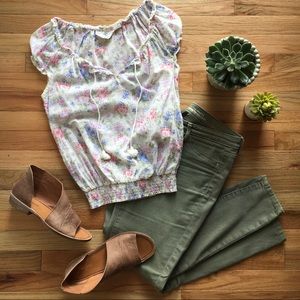 H&M | floral top with tassels